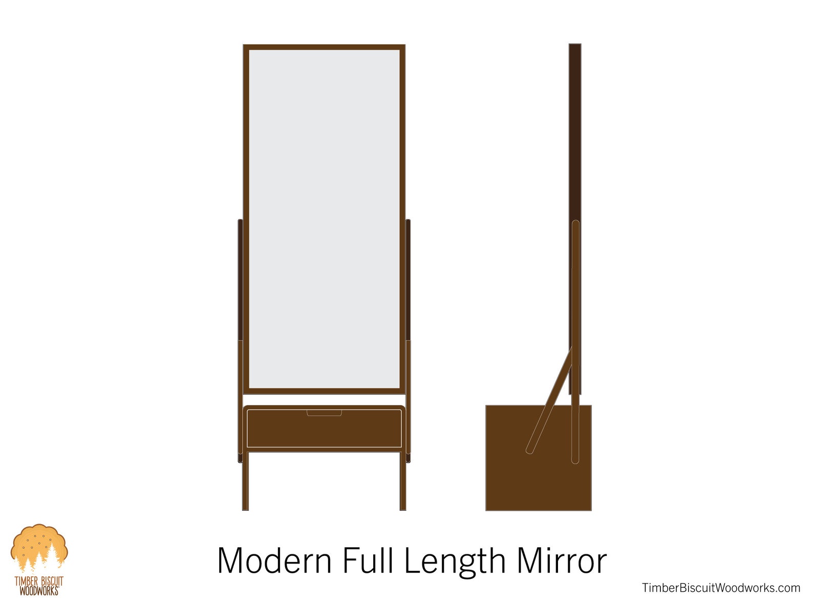 Full Length Mirror and Stand Plans Woodworking Project Plans Etsy