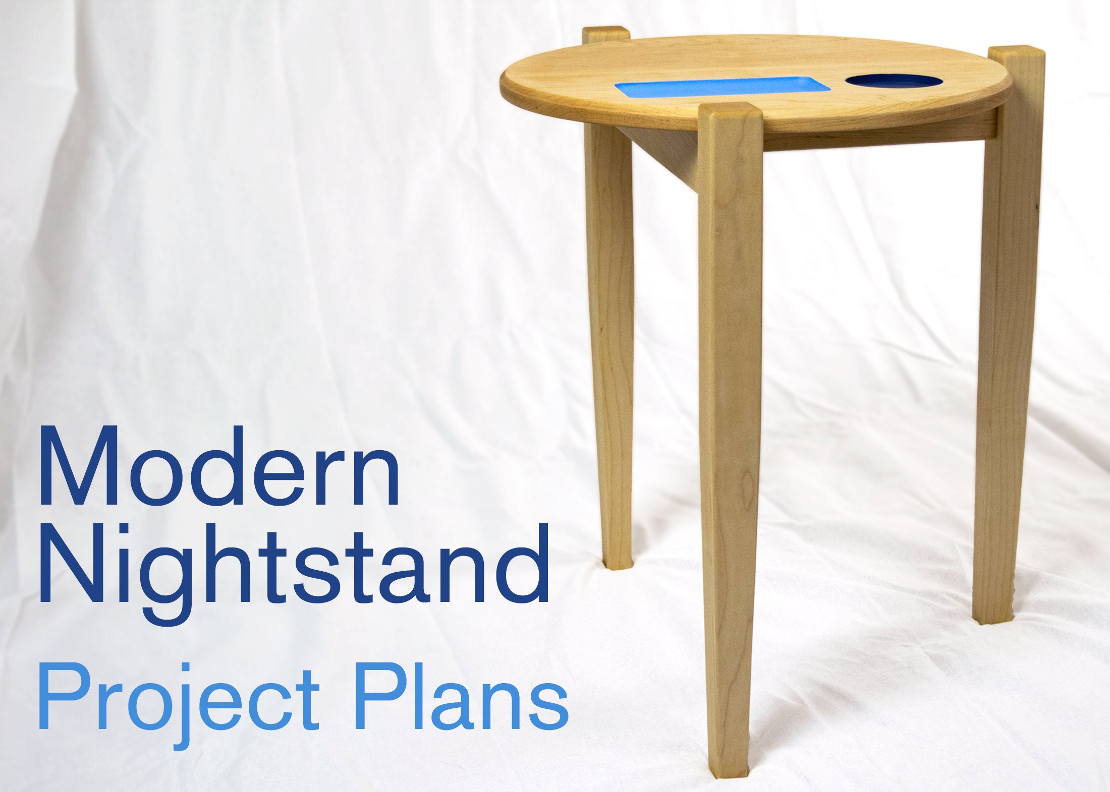 Modern Nightstand Plans Woodworking Project - Etsy - Simple Modern Nightstand Furniture Plans