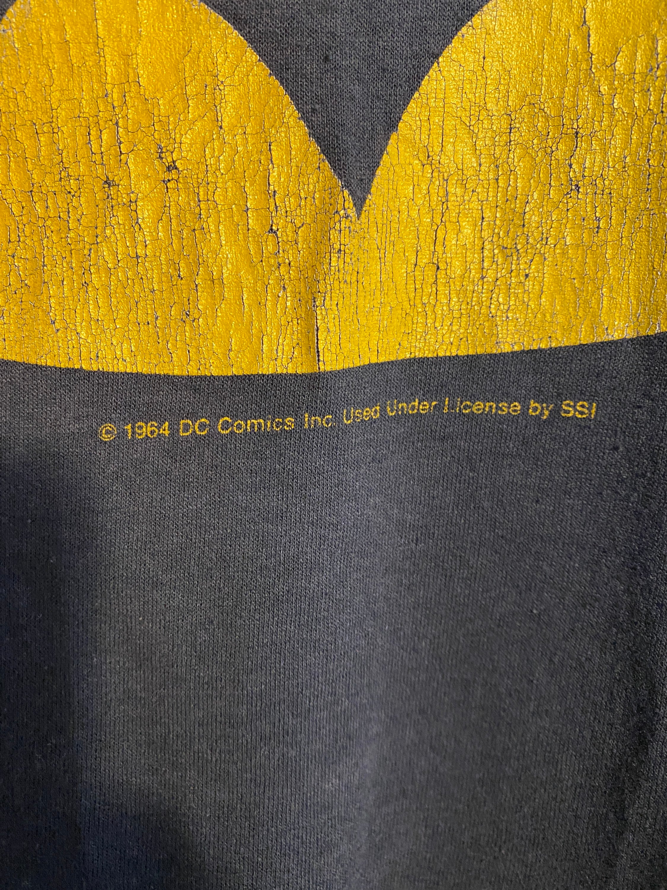 Vintage 80s Batman Yellow logo Paper Thin T-shirt image 2
