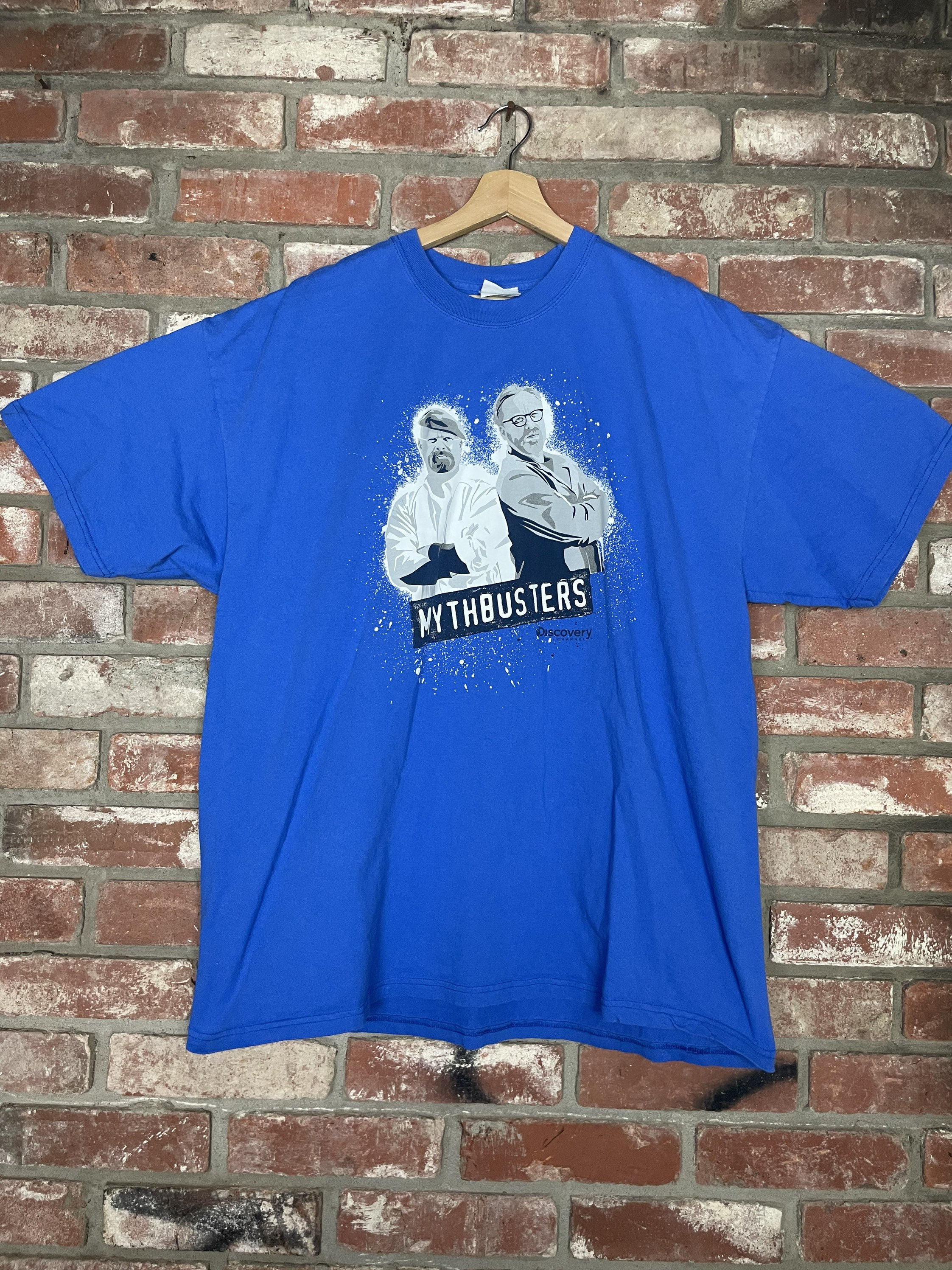 Vintage Y2K 2000s Mythbusters Discovery Channel short sleeve T-shirt-Size 2XL