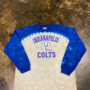 Size X-Large 90s Indianapolis Colts Liquid Blue Tie-Dye Longsleeve Longsleeve Tee