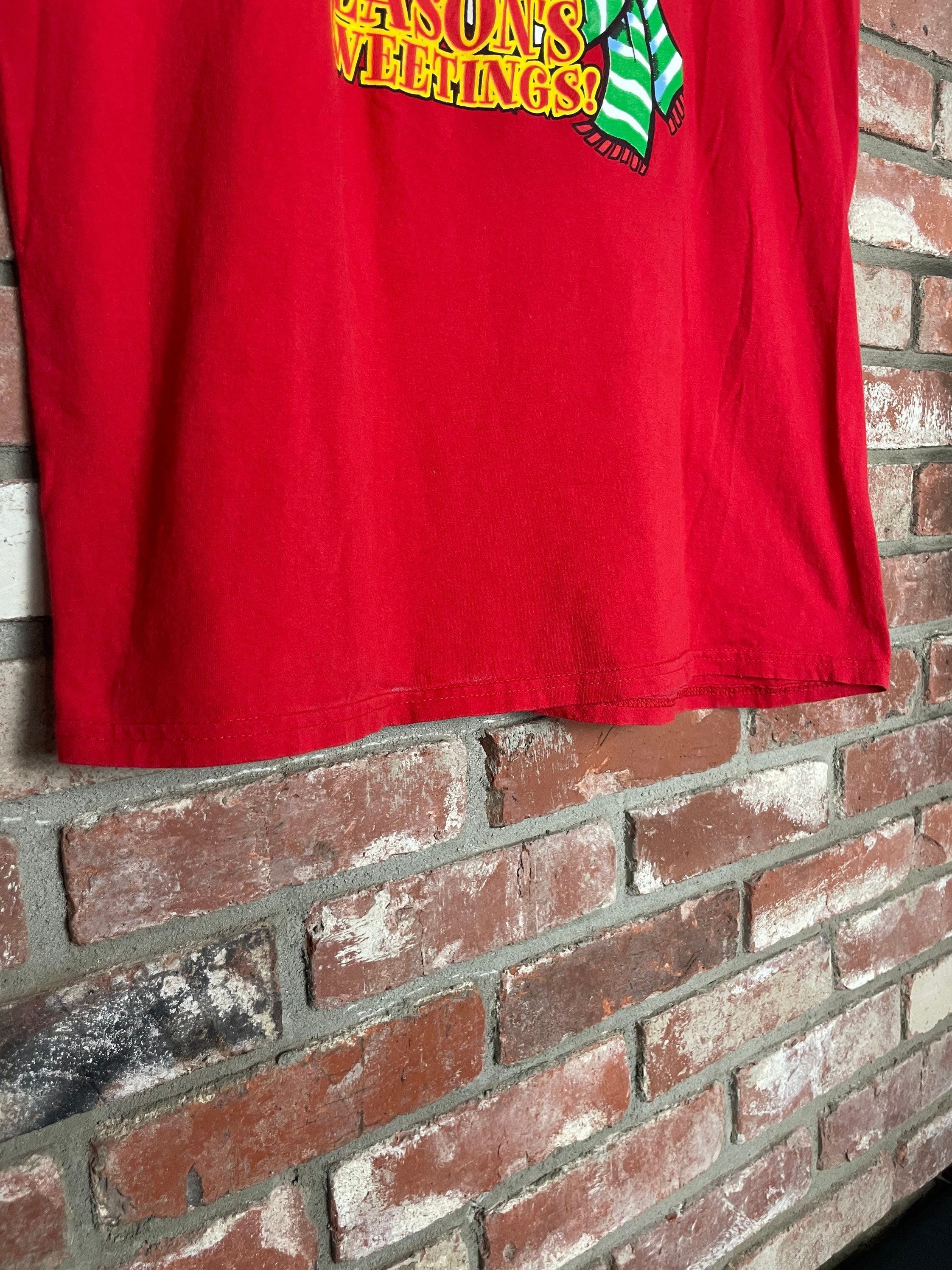 Vintage 1998 Looney Tunes Tweety Bird Seasons Greetings Christmas T-shirt-Size XL image 4