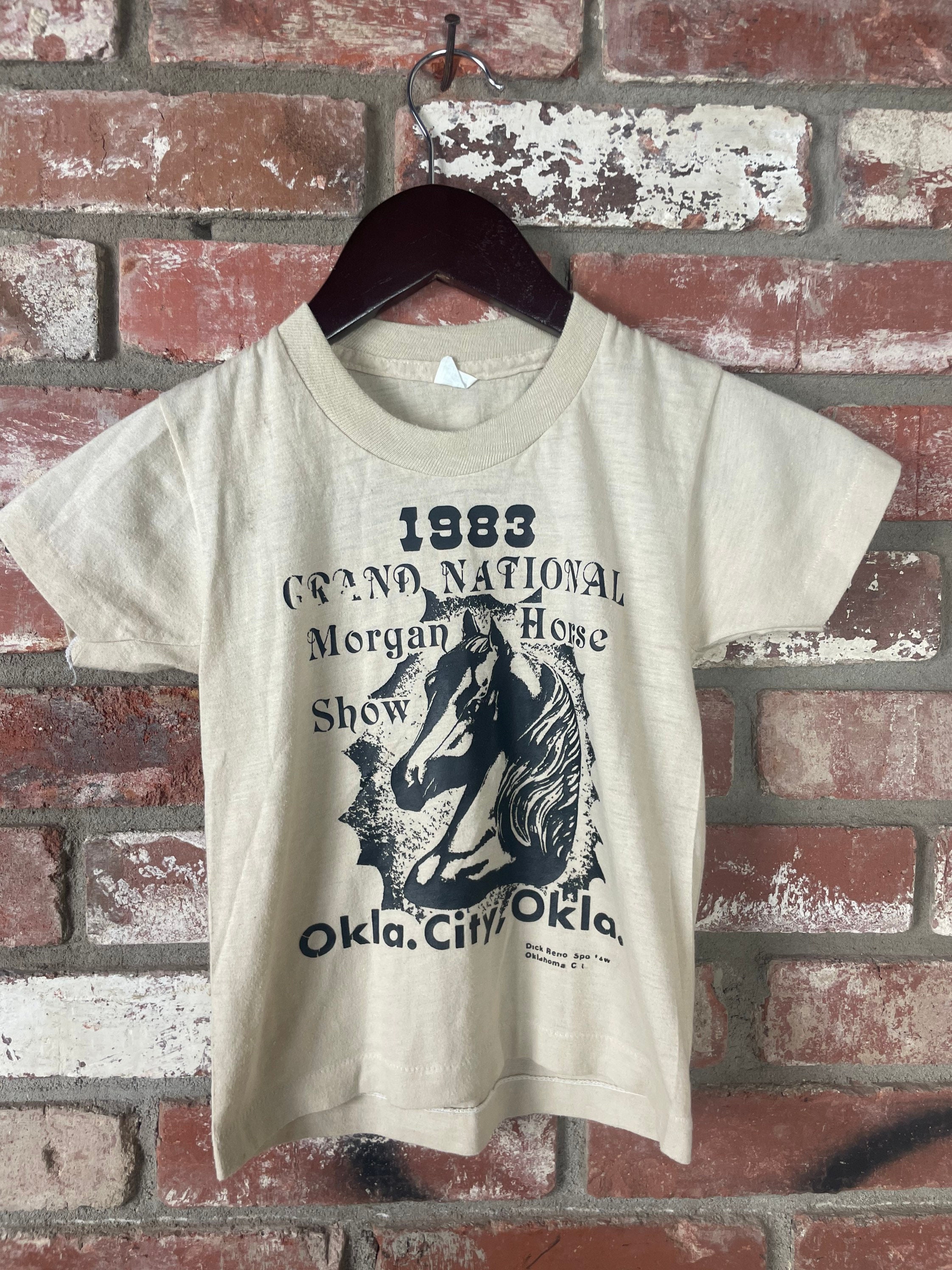 Vintage 80s Grand national Horse Show short sleeve tshirt-Size 6-8 kids- Preowned