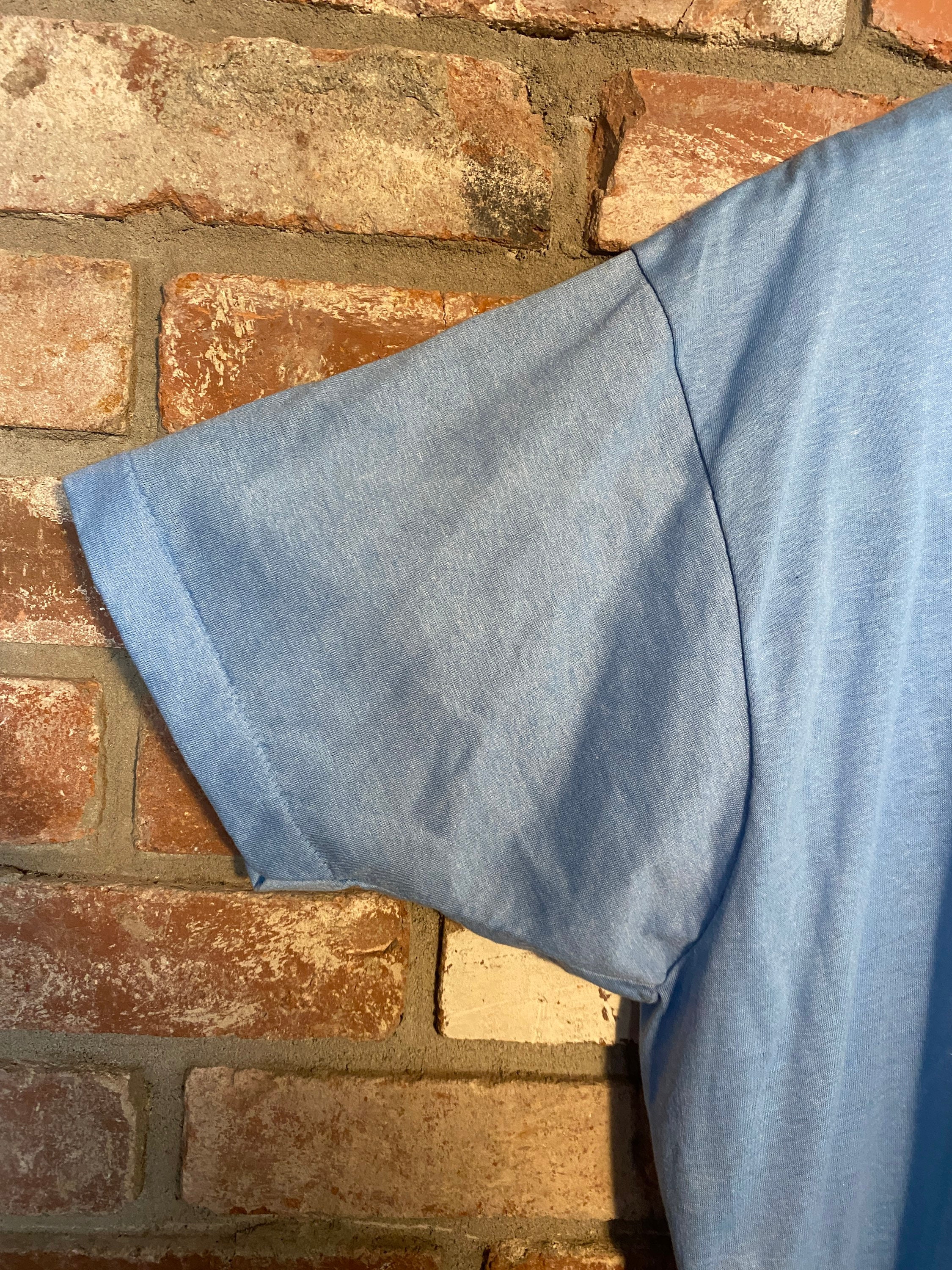 Vintage 80s Elvis Light Blue T-Shirt size XXL image 8
