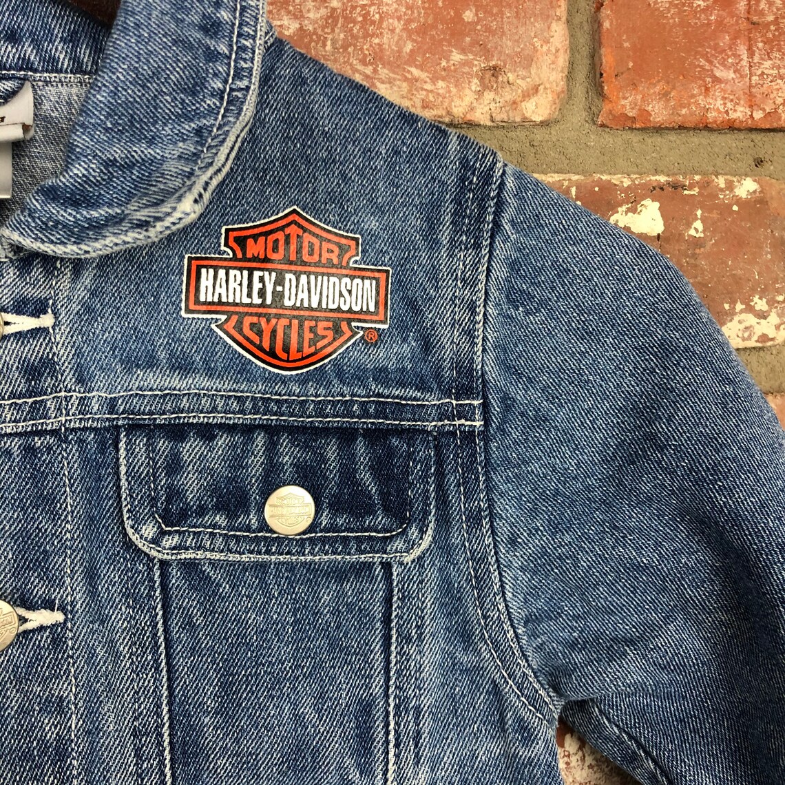 vintage harley davidson jean jacket