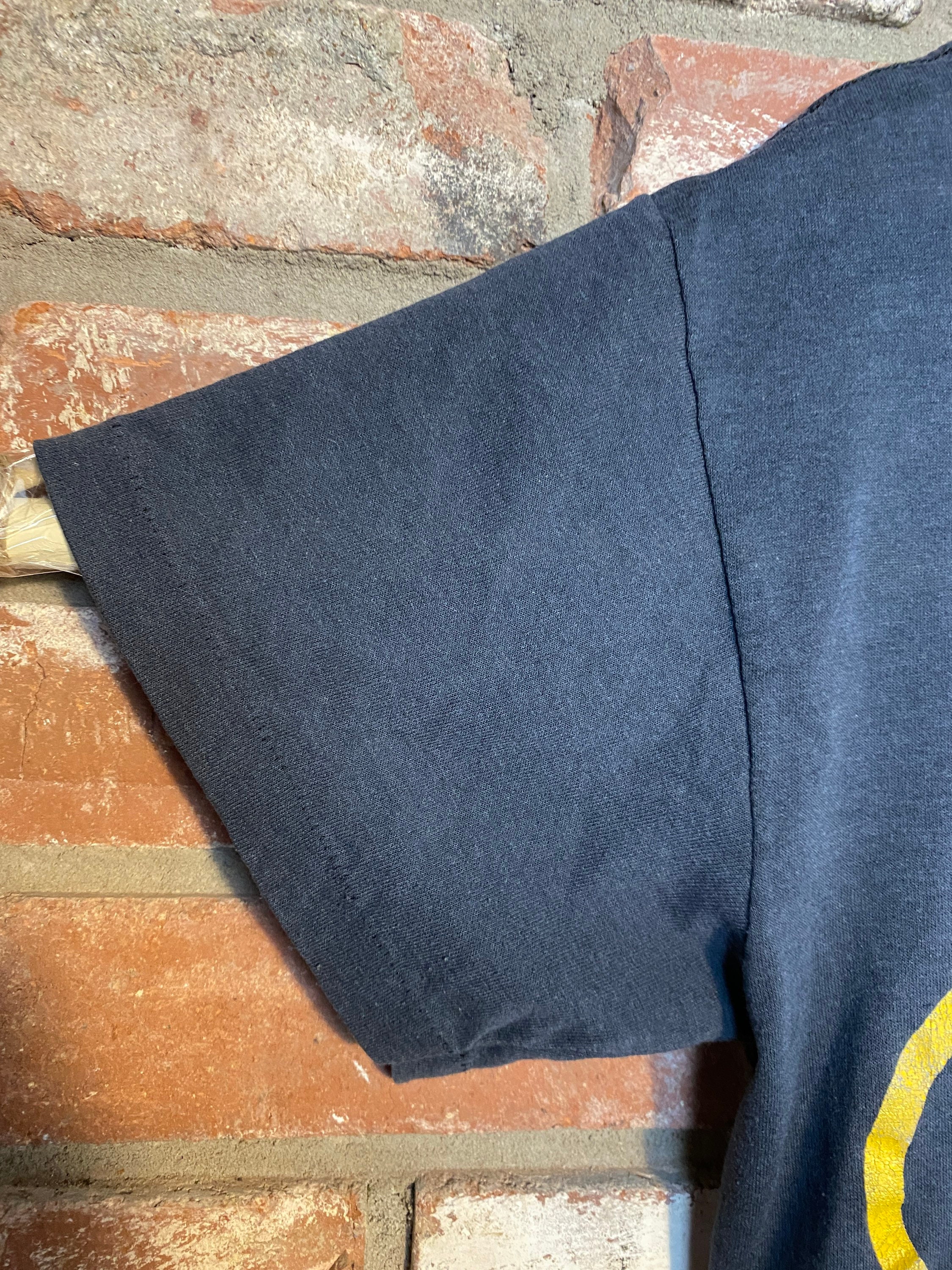 Vintage 80s Batman Yellow logo Paper Thin T-shirt image 10