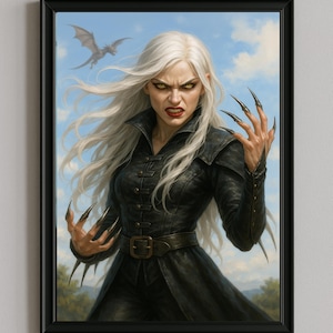 Manon Blackbeak Crochan Digitaldruck | Hexenmeister | Thron aus Glas | Sarah J. Maas | Poster Kunstdruck | Drache | Abraxos | Die Dreizehn