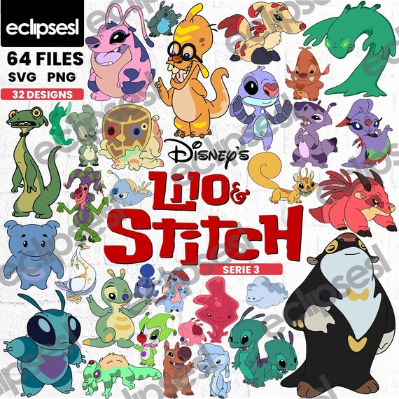 32 Colección Clipart Lilo and Stitch Series 3 Paquete Svg
