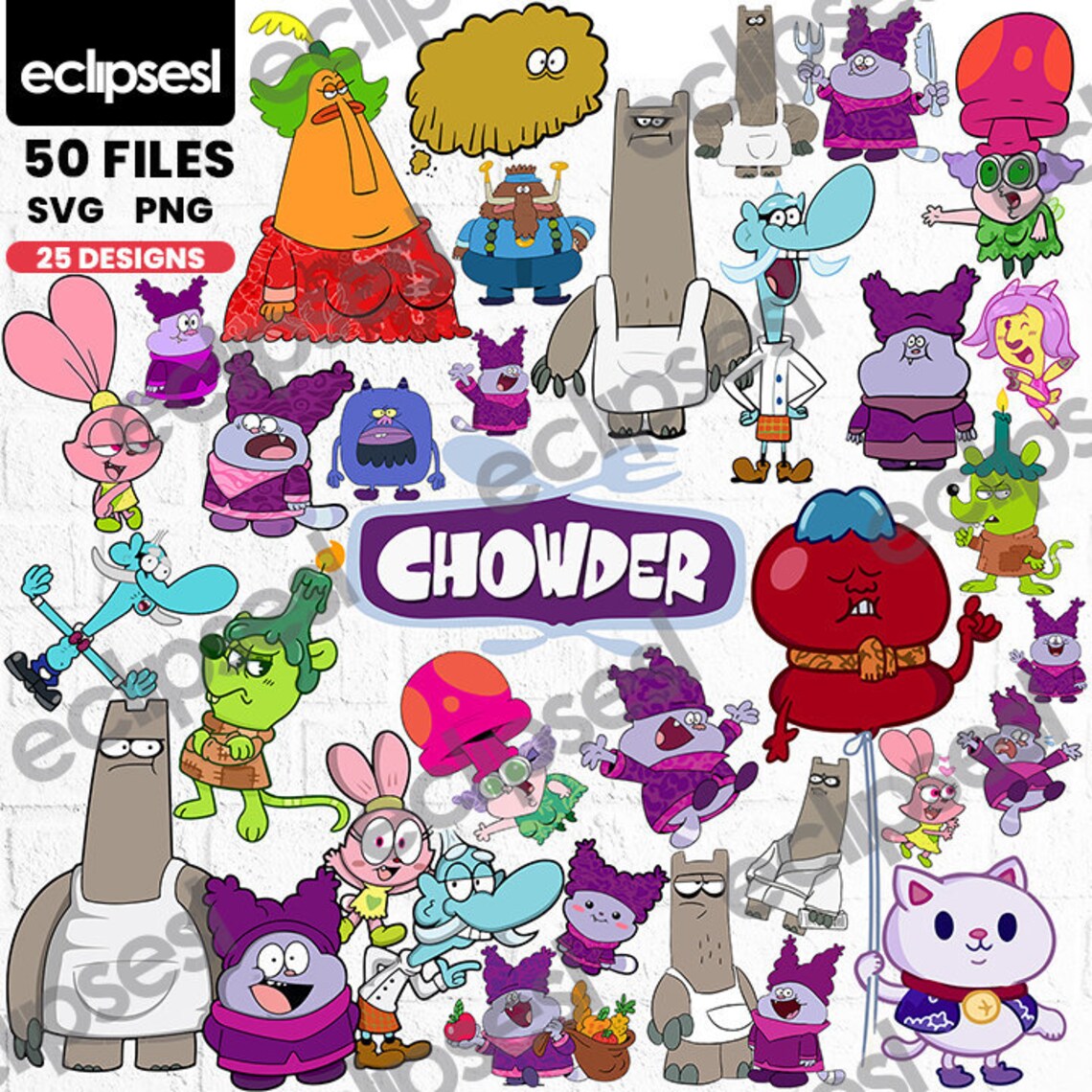 25 Clipart Chowder Collection Svg Package Png Chowder Etsy