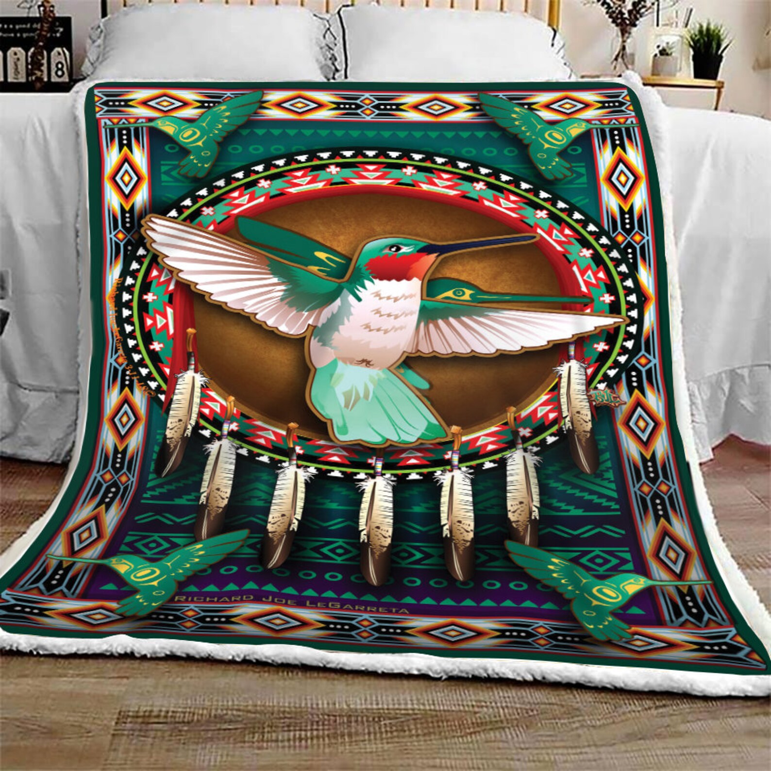 Hummingbird Native 3D Quilt & Blanket Etsy