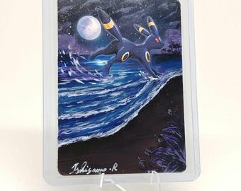 Carte peinte à la main Noctali Pokémon