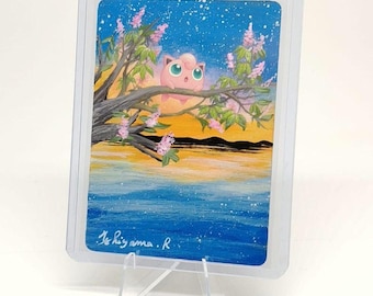 Carta Pokémon Jigglypuff pintada a mano