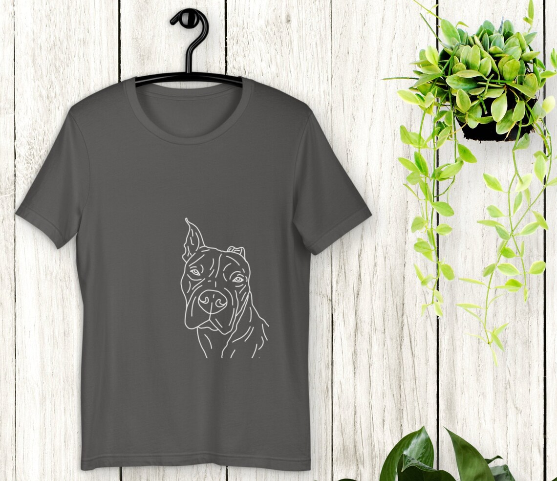 Weiße Umriss süße Hund TShirt Ecke Pitbull Gesicht Tattoo Etsy