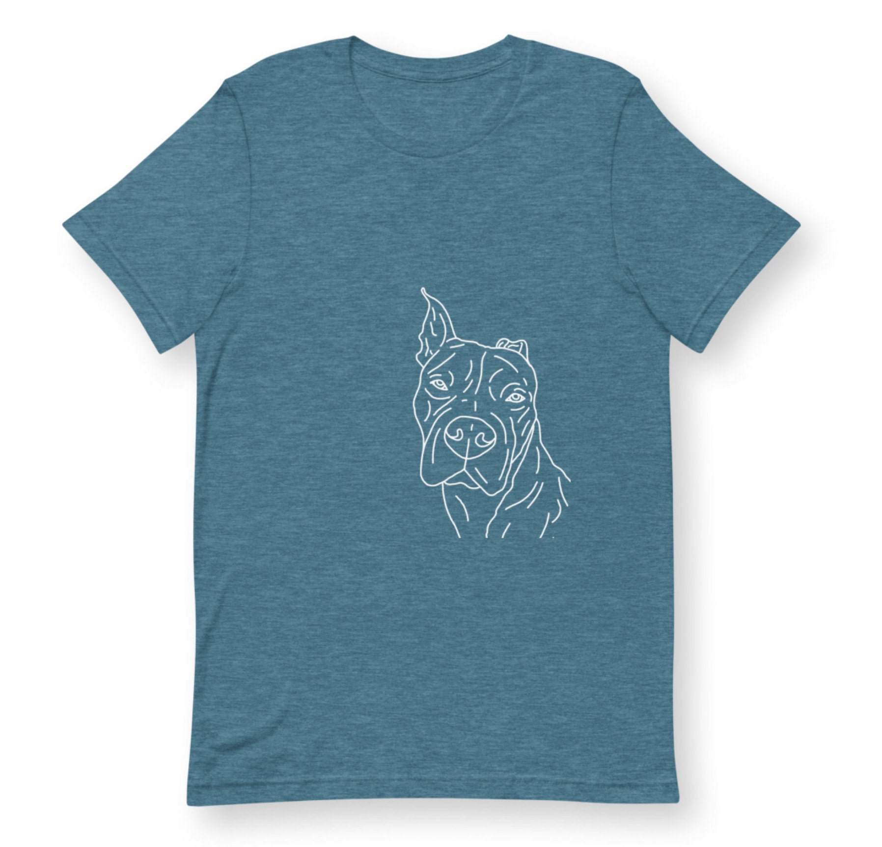 Weiße Umriss süße Hund TShirt Ecke Pitbull Gesicht Tattoo Etsy