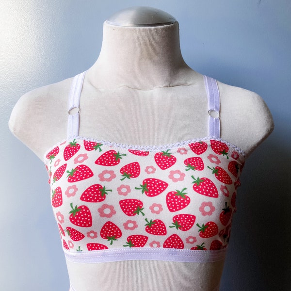 Strawberries rib knit Bralette