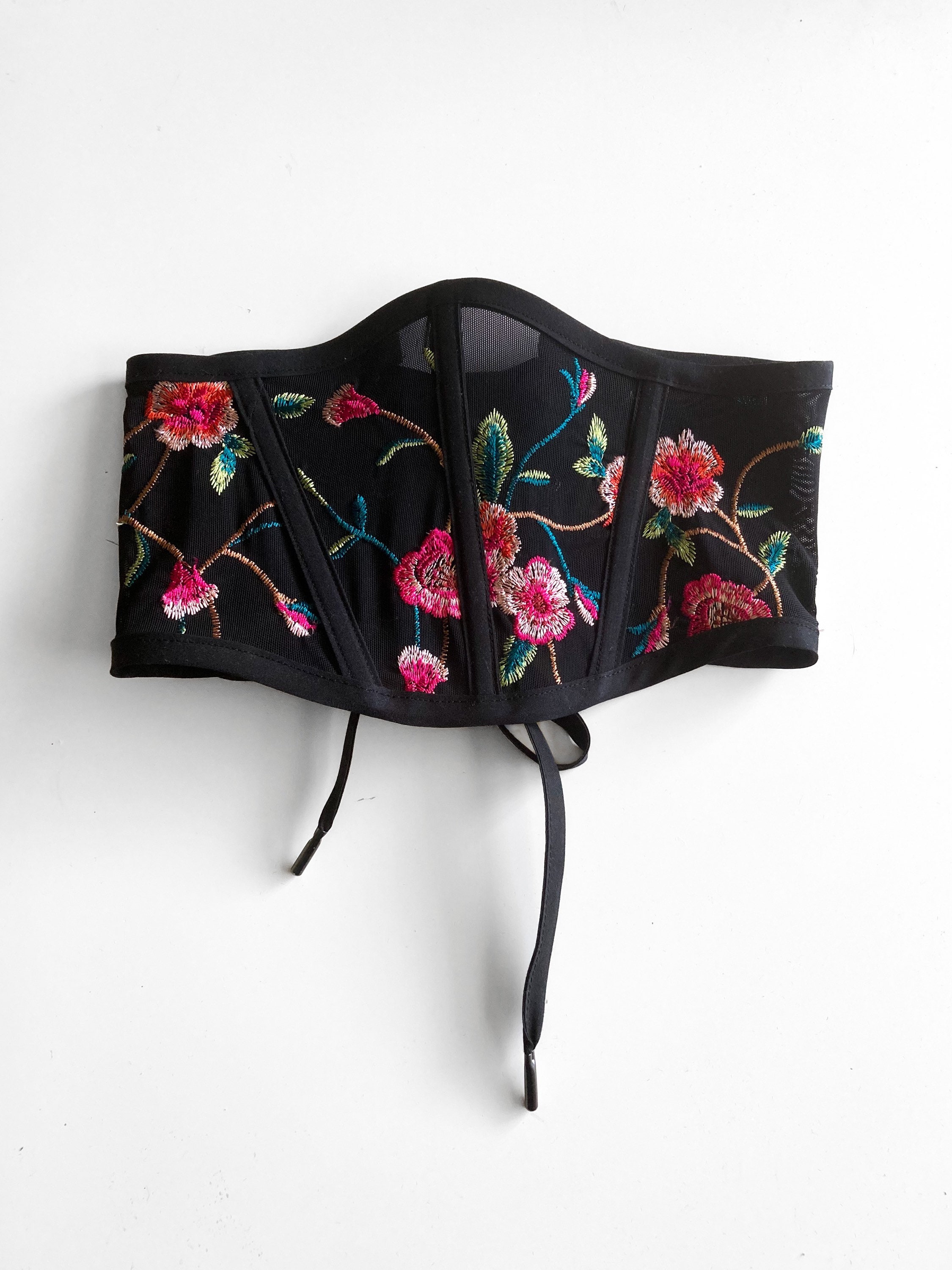 gasa＊Flora embroidery corset Flora Embroidery Corset / Handmade Bustier - Etsy