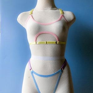 Women Rivet Lace Sheer Bralette Bra See Through Babydoll Lingerie Underwear
