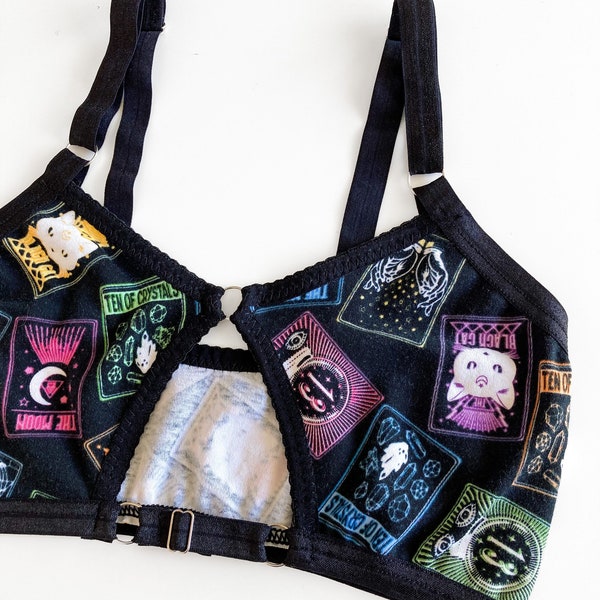 SPOOKY Tarot Card Glow in the Dark Cotton Bralette