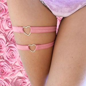 Heart Leg/Thigh Garter Set [adjustable, two pieces, & many colors]