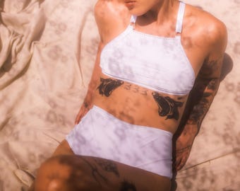 Sutiã Bralette de Veludo Branco
