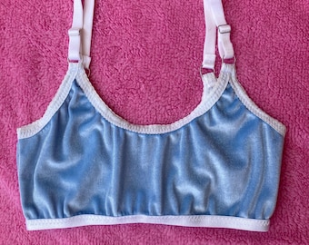 Sutiã Demi de Veludo Azul Bebê RTS xs/s