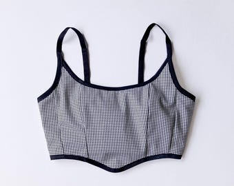 Houndstooth Corset Bralette Crop Top