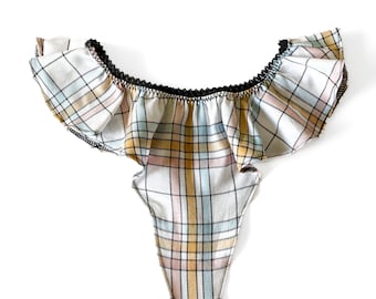 RTS Vintage French style cintura alta Thong pequena