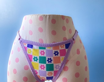 Cuecas ou Body de Algodão com Padrão Xadrez Colorido