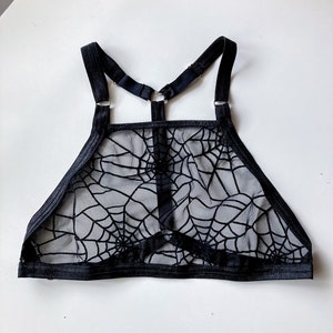 SPOOKY Bralette: Spider Web Mesh