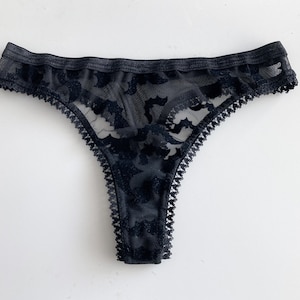 SPOOKY Undies: Bats velvet flocked mesh