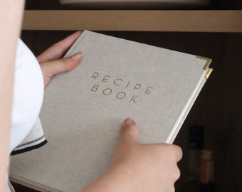 Linen - Hard Covered - Concept Recipe Book - Gift for Kitchen Lovers - Mothers Day - Christmas - New Year Gift