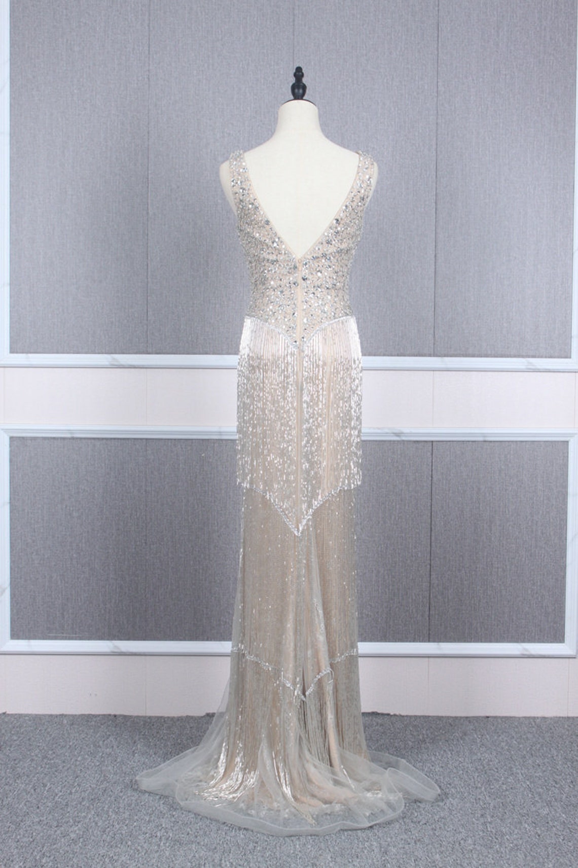 Luxury Beaded Tassel Evening Dress Banquet Skirt Toast Dress Etsy