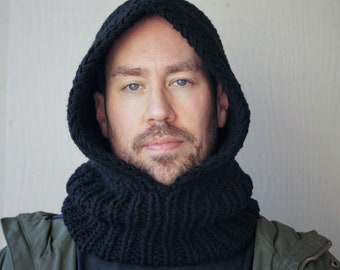 Cozy Minimalist Knit Balaclava Hood (Unisex) - Four Ways to Wear the Relaxed-Fit Hood and Cowl Combo!