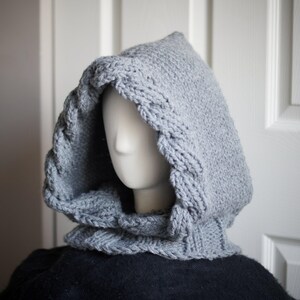 Knitted Balaclava Hood - Winter Cowl with Twist Edging, Cozy Knit Beanie and Warm Headwear, Optional Sherpa Lining for Cold Weather