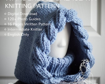 Wanderlust Balaclava Knitting Pattern: Braided Hooded Scarf (PDF Download)