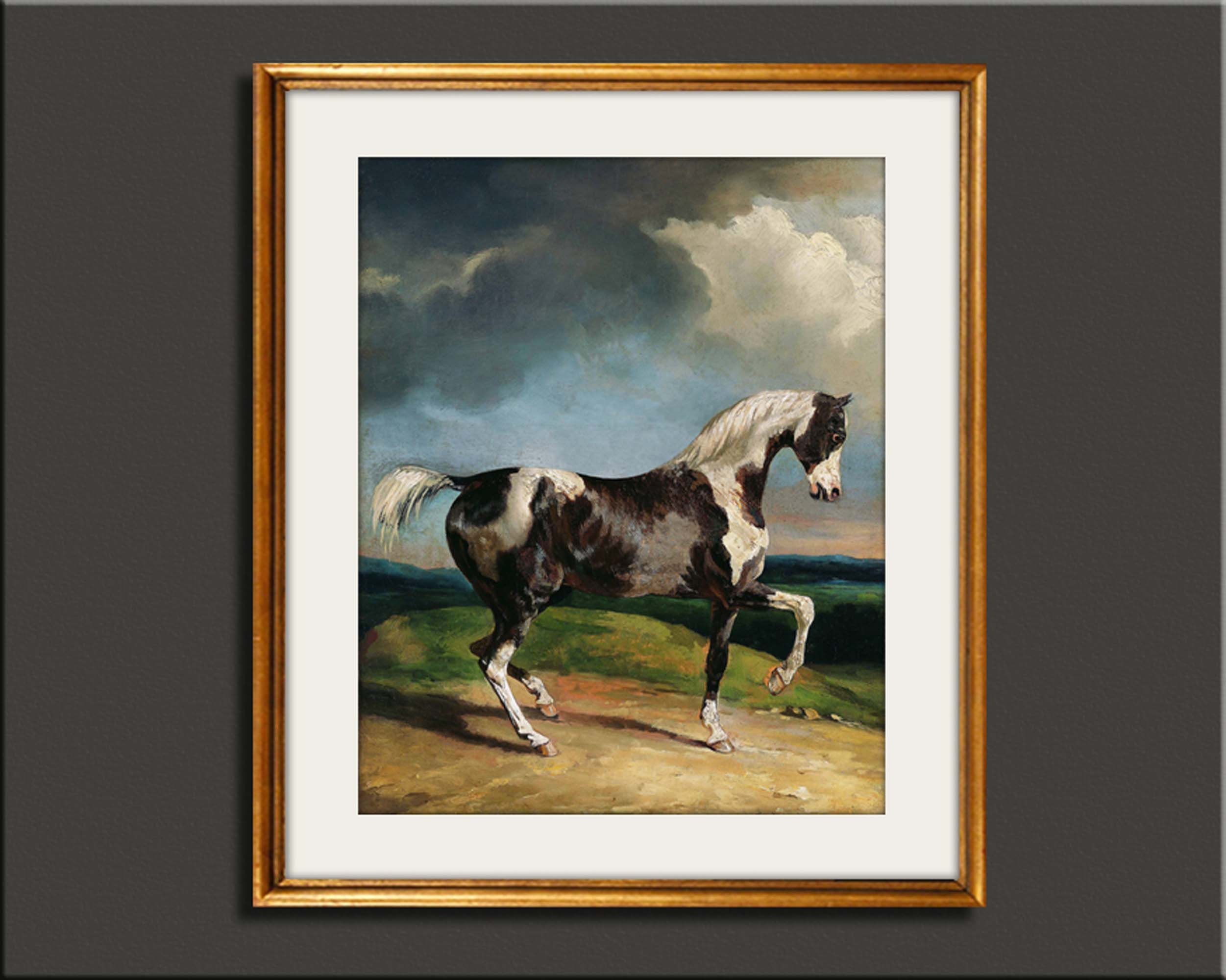 Black Horse Oil Painting Printable Vintage Art Fireplace Etsy