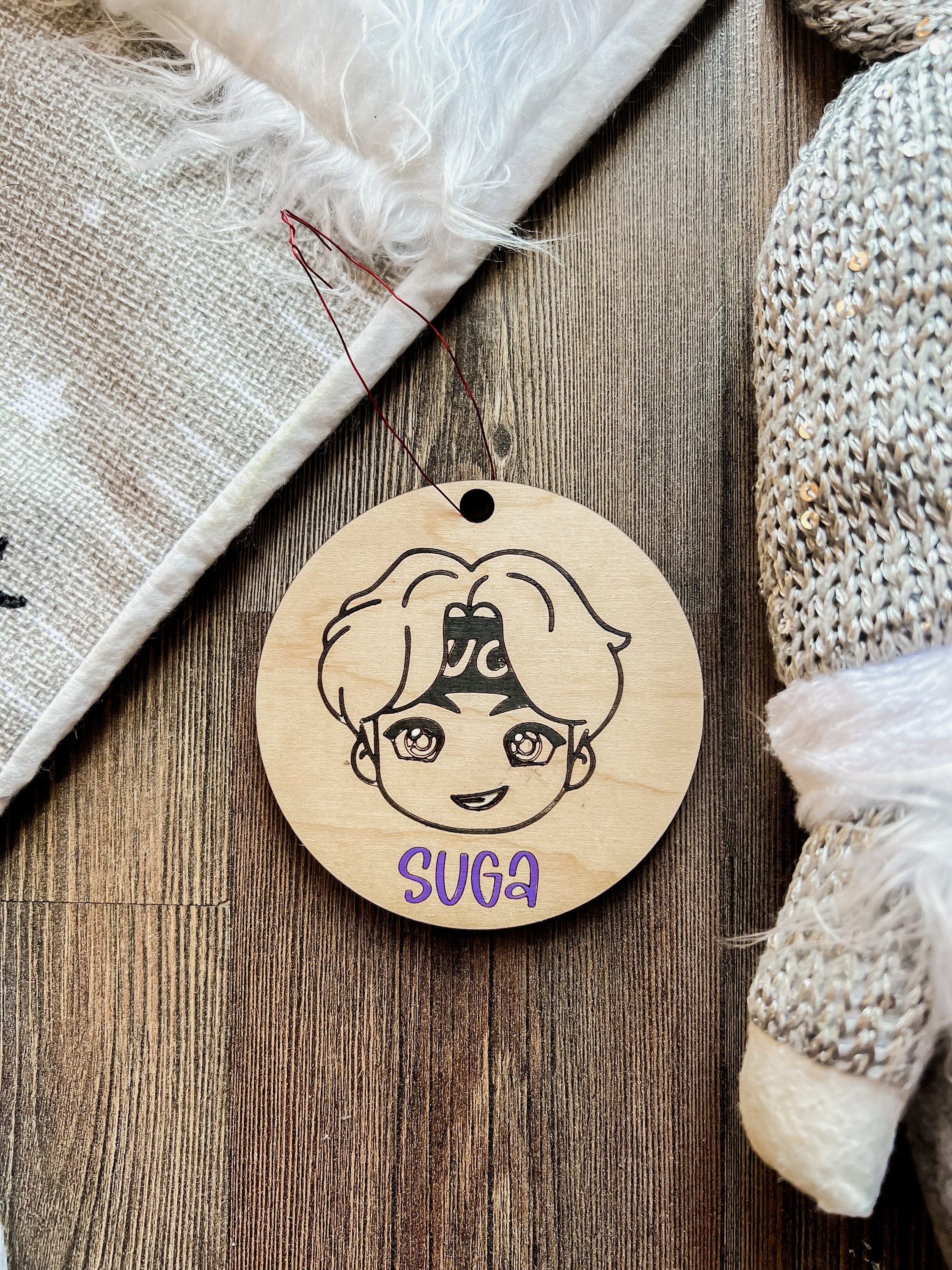 BTS Suga ornament | Wood ornament