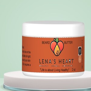 Lena&#39;s Heart Beard Butter, Shea and Mango Butter, Organic Skin Moisturizer, Skin Brightening, Self Care Gift