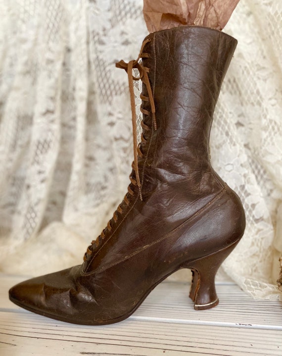 Antique Victorian Leather Boots, Edwardian Boots,… - image 7