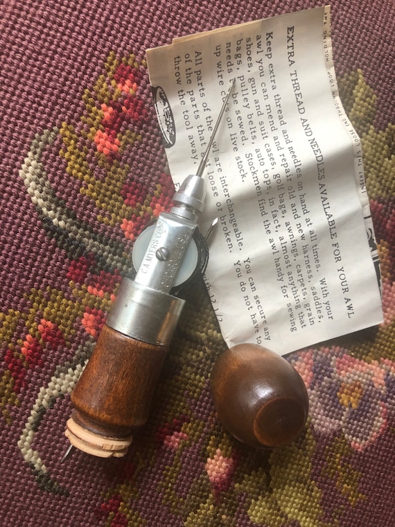 Vintage C.A. MYERS CO. Sewing Awl Leather Repair Kit Hook Etsy