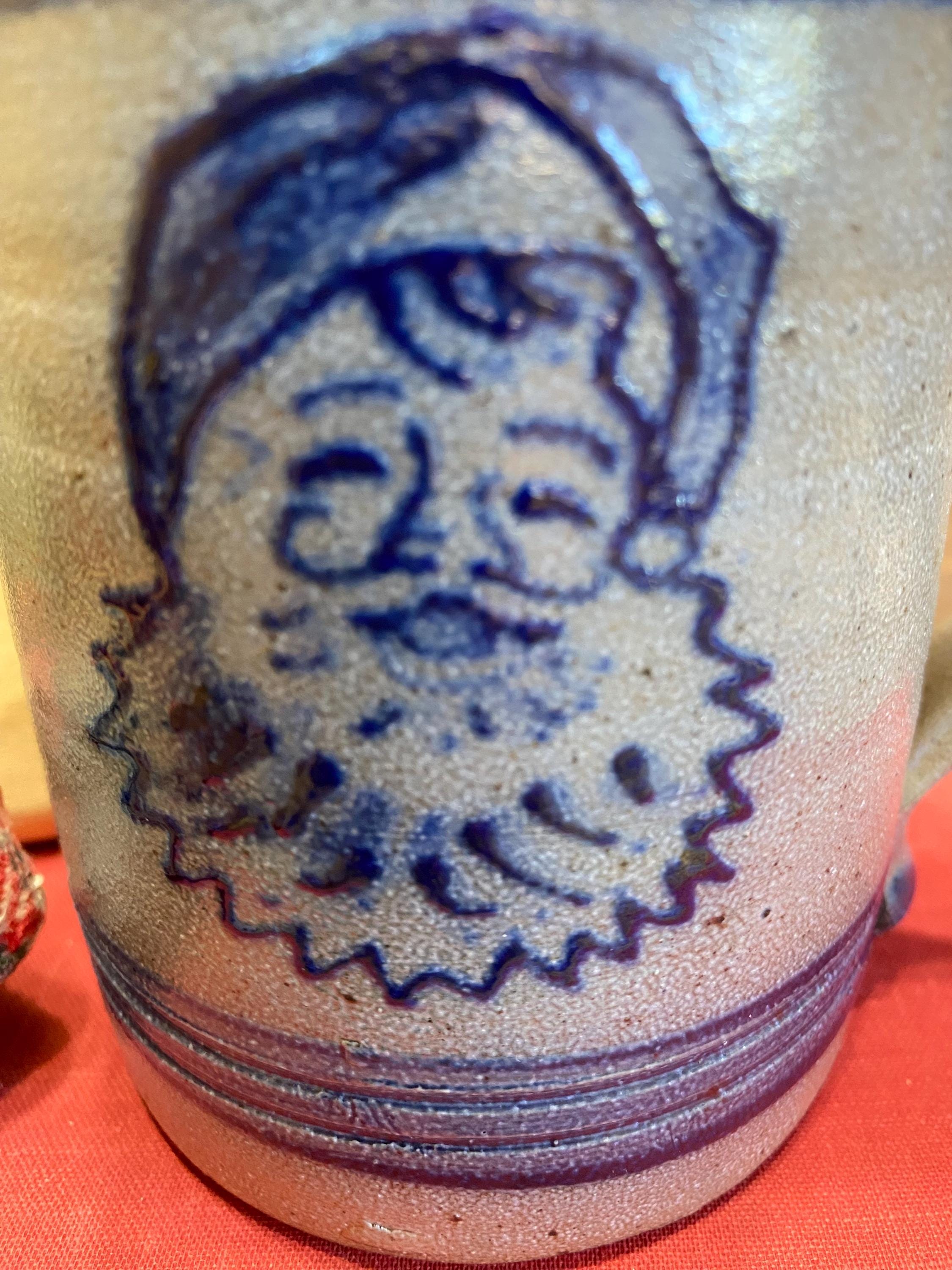 Vintage Rowe Pottery Santa Mug: Salt Glaze Christmas Decor - Etsy