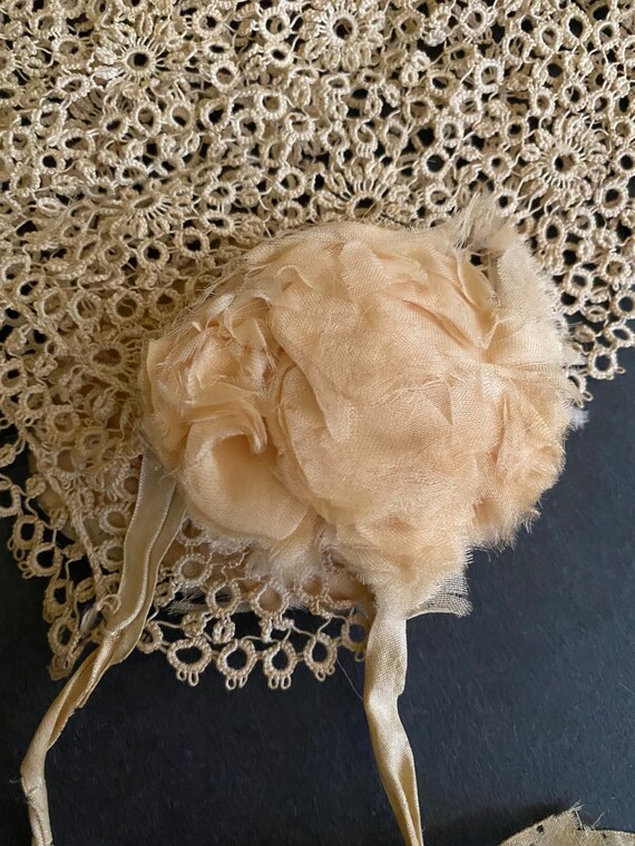 Antique French 1910-20s Tattered Baby Bonnet, Han… - image 2