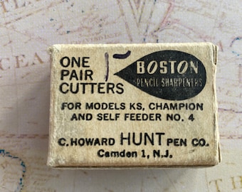 Antique 1920's Boston Pencil Sharpener: Art Deco Advertising