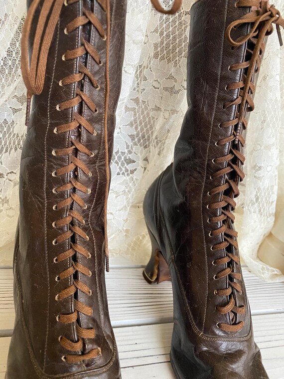 Antique Victorian Leather Boots, Edwardian Boots,… - image 3