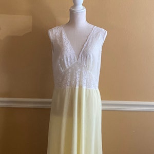 1960s Yellow Chiffon Nightgown, Mid Century, Vintage Loungewear, Vintage Negligee, Vintage Lingerie, MCM Nightgowns