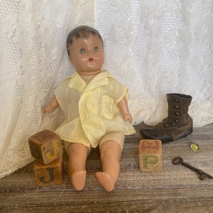 Antique Composite Baby Doll: 1920s-30s Sleepy Eyes Doll