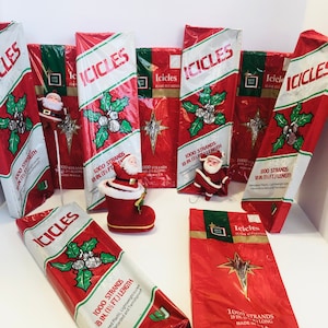 Nine Boxes/Vintage Christmas Tree Icicles Strands, Tinsel Strands, Tinsel Icicles, Nostalgic Christmas, Retro Christmas