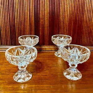 Four Antique Crystal Salt Cellars, Footed Salt Cellar, Crystal Salts, Saltshakers, Salt Dips, Open Salts, Elegant Tableware, Holiday Dining