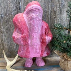 13" - Vintage Papier Mache Santa Claus, Egg Carton Santa Claus, Primitive Santa, Figural Folk Santa, Paper Mache Santa Claus