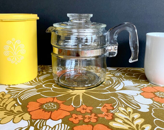 Vintage Pyrex Glass Stovetop Percolator Coffee Pot 7754 4 Etsy